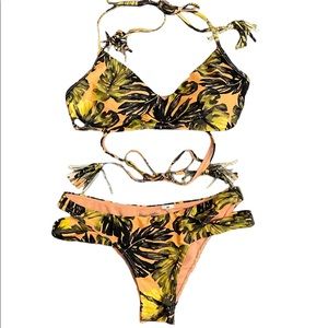 Abercrombie & Fitch Pink Palm Leaf bikini